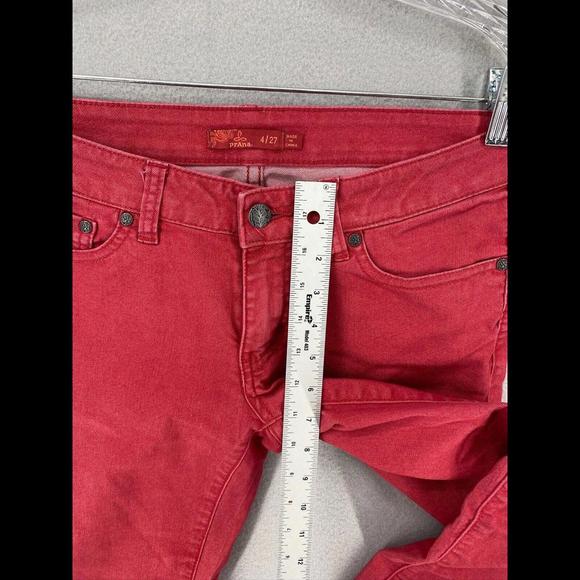 Prana Jeans Womens Size 4 / 27 Red Slim Straight Leg Mid Rise Casual Denim Pants - Picture 5 of 6